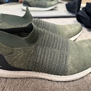 Green Ultra boost Slide on Tennis Shoes